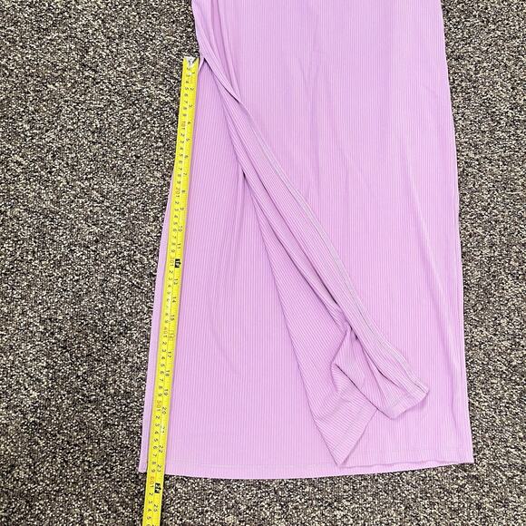 L*Space Nico Cutout Maxi Dress in Lavender Size Large Stretch Side Slit Ribbed - Picture 9 of 11